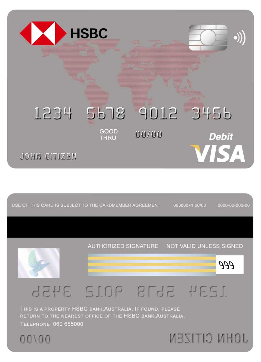 Australia HSBC bank visa card